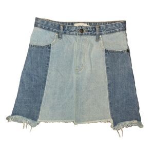 Mink Pink Denim Blue Jean Distressed Skirt S